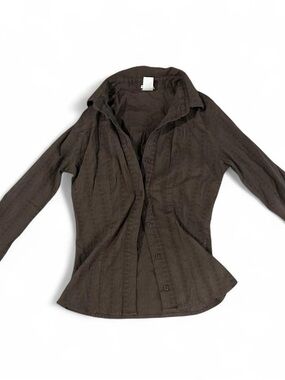 SPY Women's Dark Brown Button-Down Collared Shirt